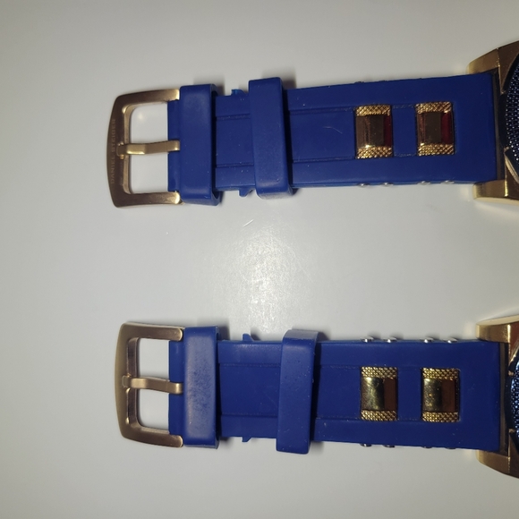 Lot of 2 Daniel steiger renegade rose gold & blue chronograph watch 9346BM PARTS - Picture 5 of 12